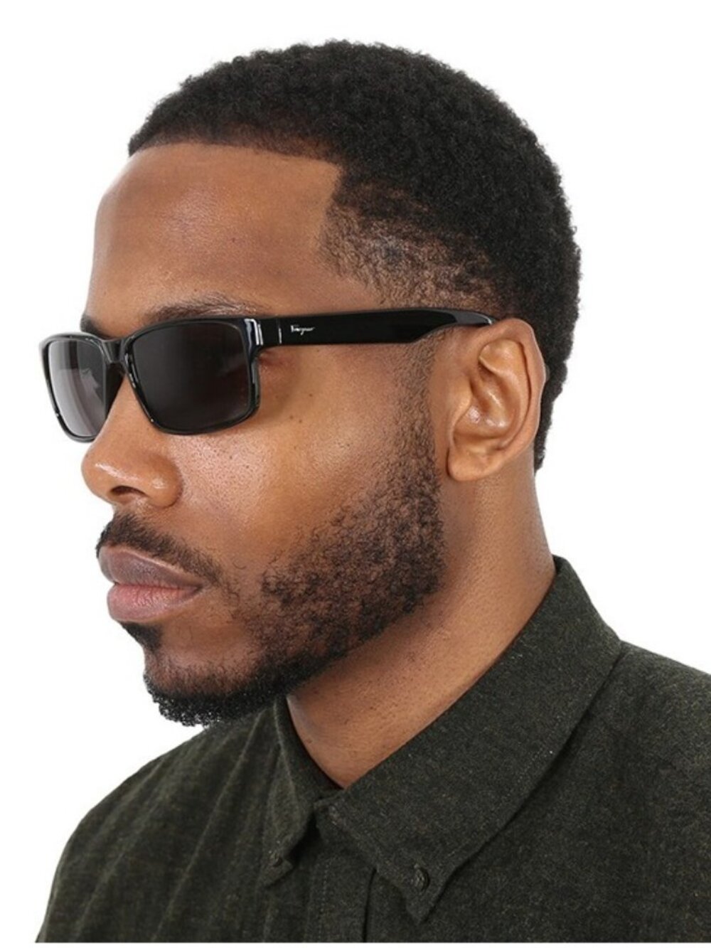 Salvatore Ferragamo SF960S 001 Sunglasses Black Rectangle Frame, Grey Lenses